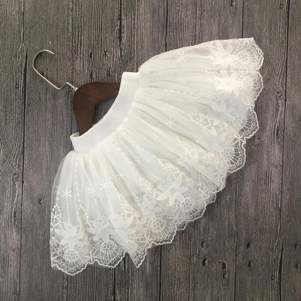 

skirts children girls skirt kids baby fluffy fashion princess white pleated mini party lace flower