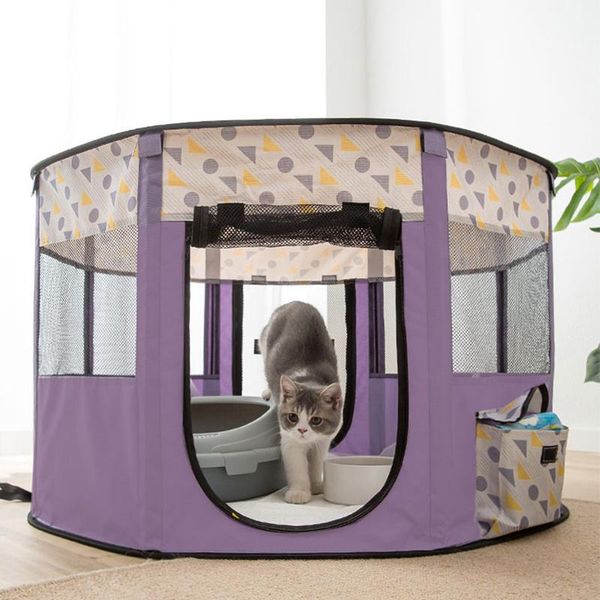 

cat beds & furniture pet tent multifunctional collapsible cats bed dogs house outdoor octagonal cage fence real delivery room portable foldi