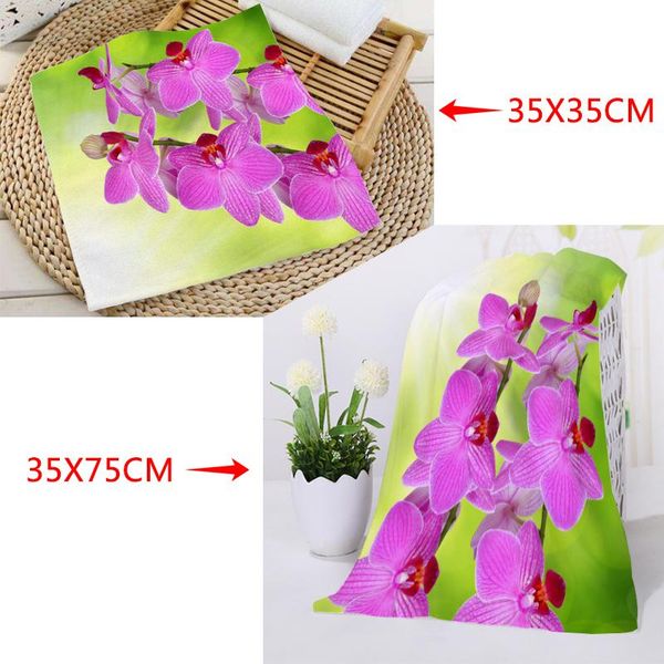 

towel orchid flowers towels size 35x35cm 35x75cm square rectangle printing cotton face fabric custom logo