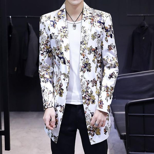 

men's suits & blazers the man fall 2021 fashion printing thin long suit in youth spend a of cultivate one's morality, White;black
