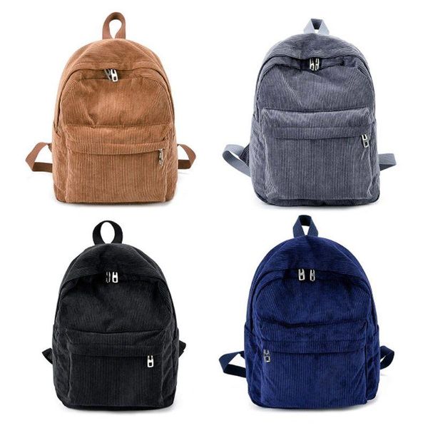 

backpack women vintage rucksack corduroy school bag casual computer bookbag