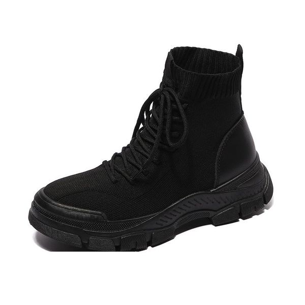 

boots 2021 autumn and winter trend all-match student short, Black
