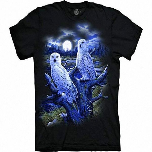 

men's snowy owls t-shirt, black, xx-large q8nn#, White;black