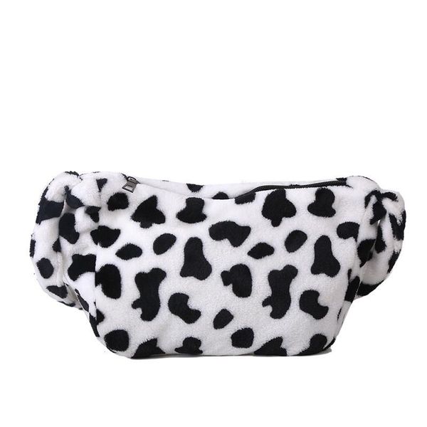 

cow bag girl cute plush one-shoulder large capacity oblique cross handbags for women satchels shoulder body