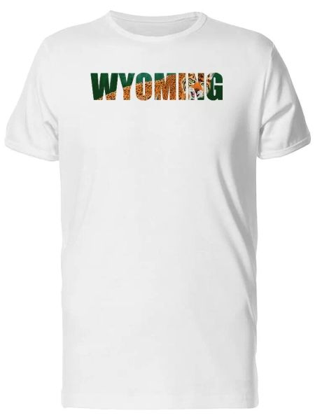 

Wyoming Word With A Lynx Men's Tee -Image by Shutterstock, White;black