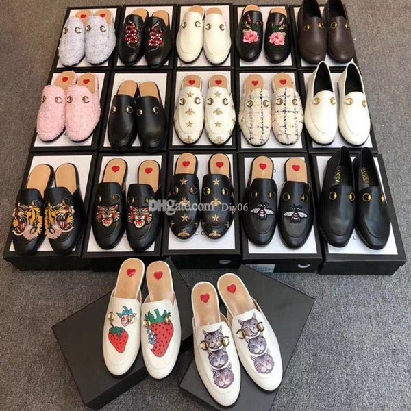 Klasik Paris Terlik Slaytlar Marka Erkek Bayan Yaz Sandalet Beach Arı Kaplan Kedi Terlik Bayanlar Çevirme Loafer'lar Siyah Beyaz Sandal Kaydırıcılar Chaussures Ayakkabı 888