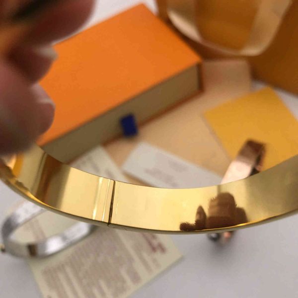 

factory outlet luxury brand bracelet designer jewelry bangle rose gold silver stainless steel luxury simple cross pattern buckle love women, Black