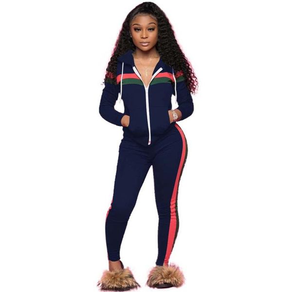 

fashion patchwork women's tracksuit two piece set hooded cotton blend sport sweat suits full 2 pieces woman sets outfits clothes pants, White