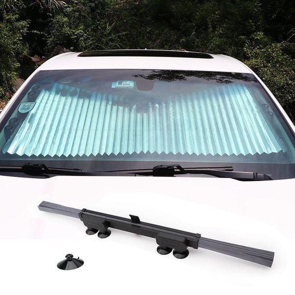 

car sunshade retractable windshield sun shade for car, large visor protector blocks 99% uv rays, auto fits front window