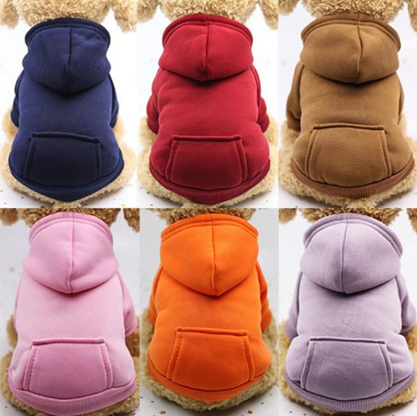 Pet Dogs Roupas Quente Filhote De Filhote De Cachorro Pequeno Cães Traje Roupa Roupa Pocket Sport Styles Sweater Animais de estimação Suprimentos XS- XXL