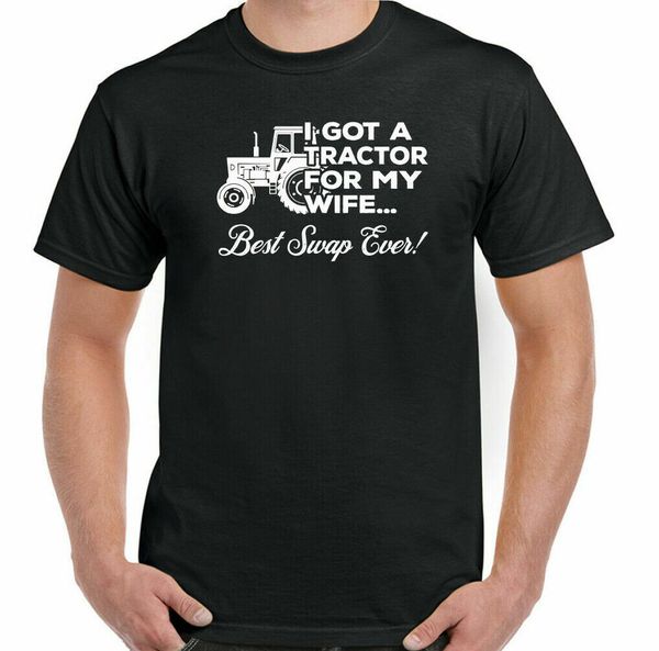 

tractor farmer t-shirt for my wife funny men fathers day driver firm, White;black