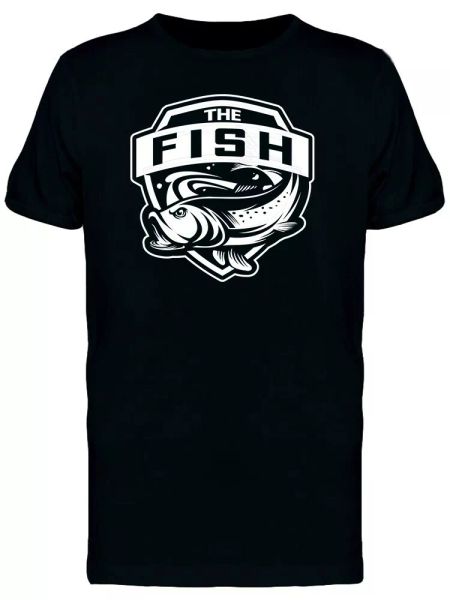

fish sports logo men's tee -image by shutterstock, White;black