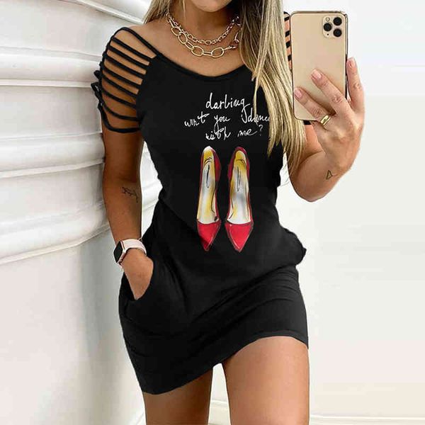 Yaz Kadın Moda Tasarım Moda Seksi V Boyun Şerit Kollu Kılıf Elbise Bodycon Elbise Oymak Artı Boyutu Elbise S-3XL 210521