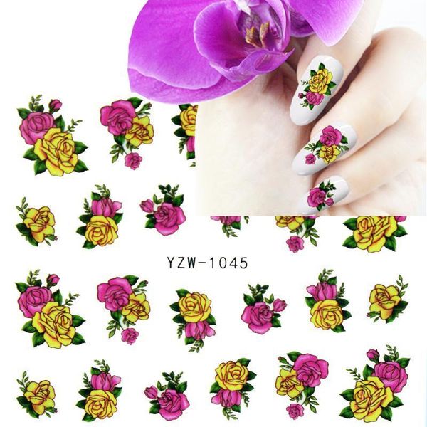 

flower rose nail decals water 3d decal art stickers sliders sticker design &1, Black
