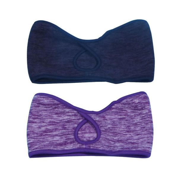 

2pcs winter running headband with ponytail hole comfortable sport headwrap outdoor keep warm earmuffs for climbing hiking fishin sweatband, Yellow;black