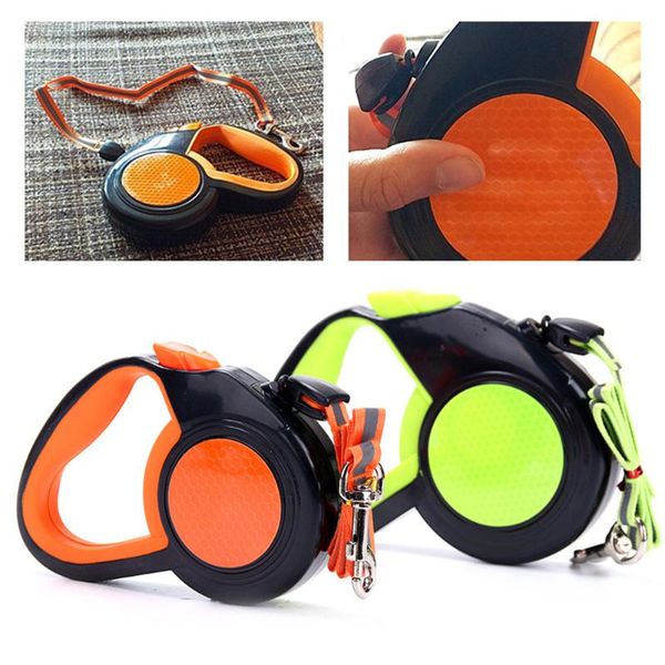 

anti-slip retractable dog leash nylon extending walking reflective leads running lead for small large dogs with dispenser collars & leashes