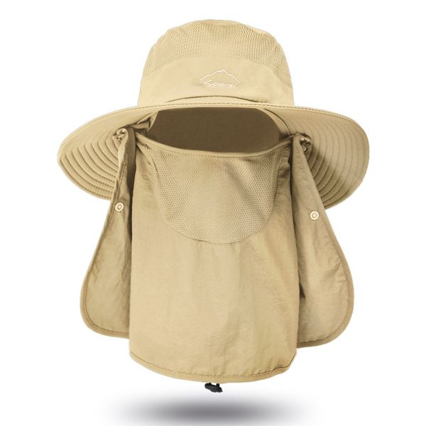 

2021men and women sunshade caps summer outdoor fast drying sunscreen hats fishing breathable female face covering cap bucket hat, Blue;gray