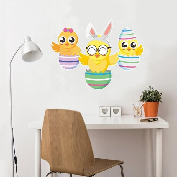 

chicken and eggs wall sticker easter diy for children's room kindergarten classroom layout home decor waterproof pegatinas stickers