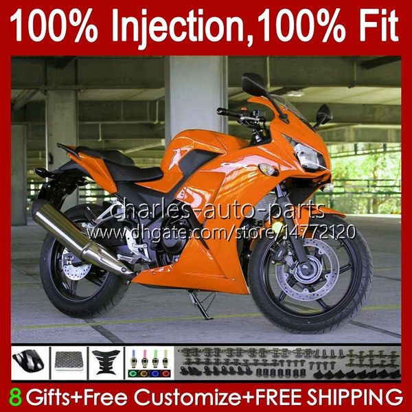 OEM Body for Honda CBR Todos Laranja 250R CBR250 250 R CC 11-15 Kit 58no.122 MC41 CBR-250 CBR250R 250cc 2011 2012 2013 2014 2015 CBR-250R 11 12 13 14 15 Feeding de Molde de Injeção