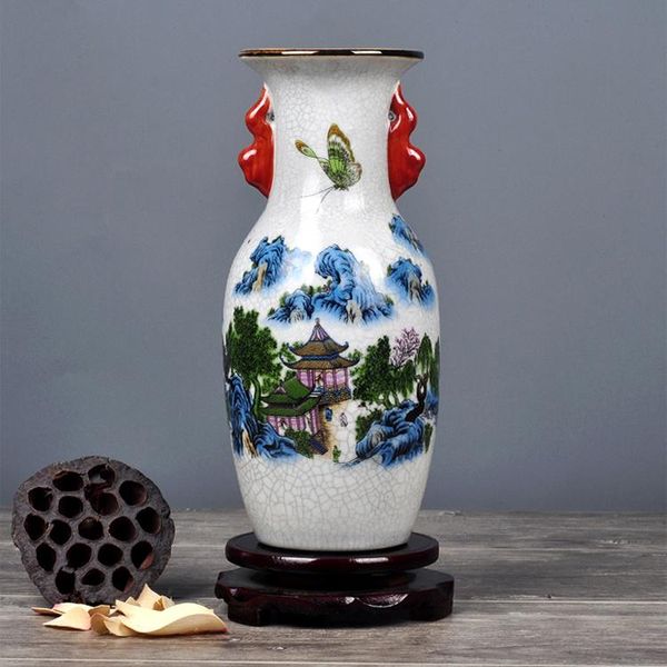 

vases jingdezhen ceramic antique ice cracking glazed vase chinese home decoration living room craft gift porcelain