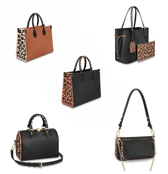 

latest styles wild at heart series onthego tote shopping bags embossing genuine leather handbags high quanlity purses lady purse mini pochet