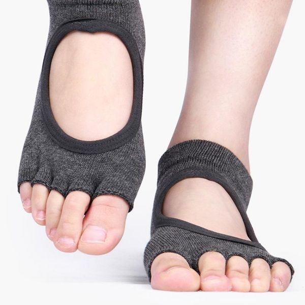 

sports socks outlet toe non-slip all finger cotton comfortable yoga, Black