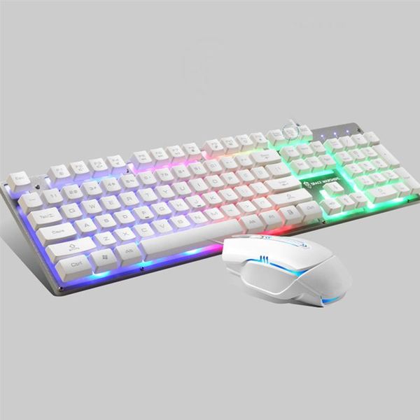 

keyboard mouse combos gaming wired usb metal portable led computer