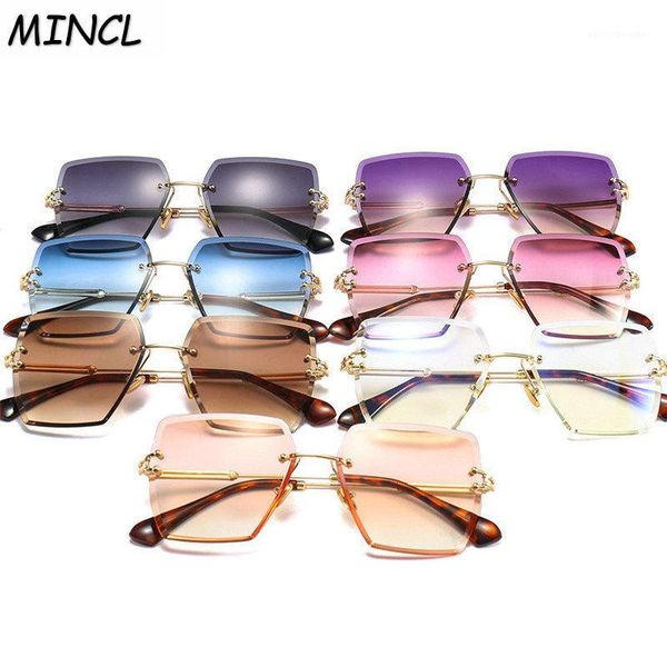 

sunglasses rimless diamond cutting square women men 2021 fashion brand clear lens sun glasses sunglass fml, White;black