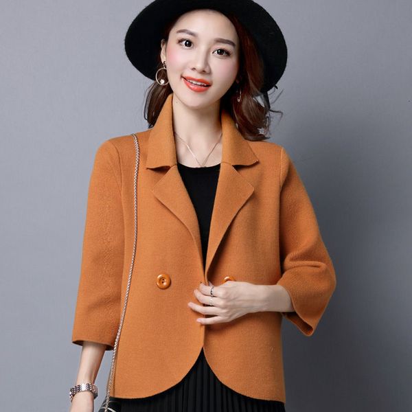 

tees spring big size of cardigan male women single button seven female wild sleeves short shirt leather lq732 0u20, White