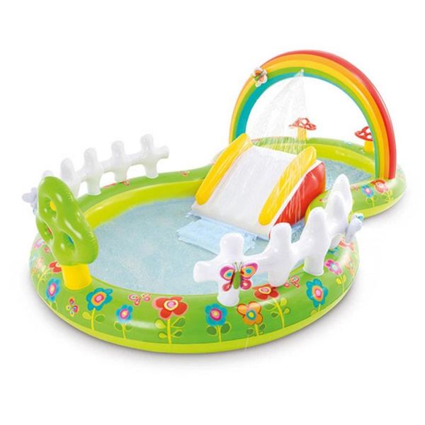 

pool & accessories rainbow inflatable swimming spray water slide paddling for kid summer outdoor garden play center sprinkler