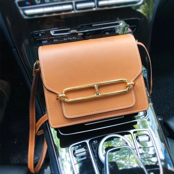 

2021 star same style pig nose tofu stewardess cowhide lady single shoulder cross bag