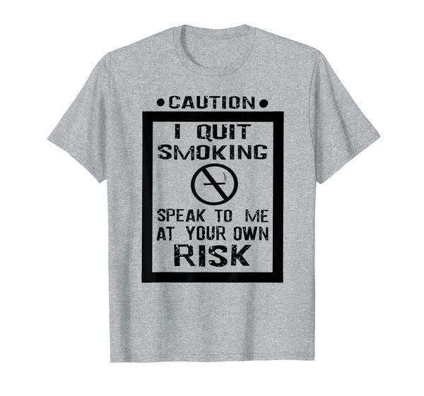 

cool quit smoking speak at your own risk funny quitter gift t-shirt, White;black