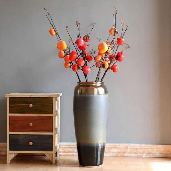 

party decoration simulation persimmon fruit branches 95cm living room accessories artificial flowers deskdecorations home