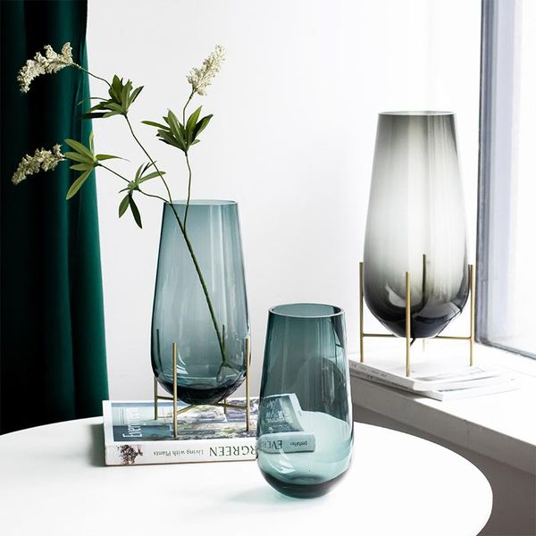 

vases american light luxury glass vase decoration home living room model soft
