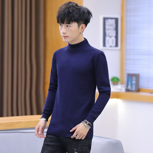 

men's sweaters fashion male sweater, white, black and red blouses, solid-colored sweaters, full turtleneck, casual sweater rqi2