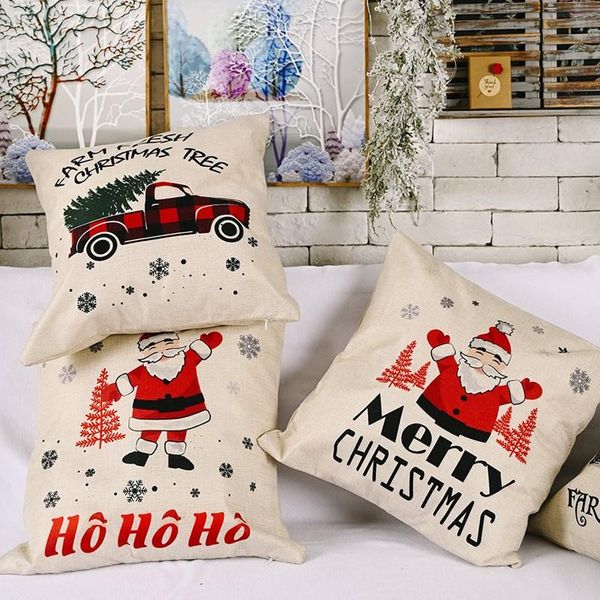 

cushion/decorative pillow 1pcs christmas cushion cover 46*46 pillowcase sofa cushions cases cotton linen covers home decor
