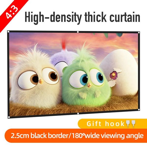 

4:3 pantalla plegable portátil sotf alta densidad 120 150 pulgadas hogar exterior ktv oficina 3d hd proyector d projection screens