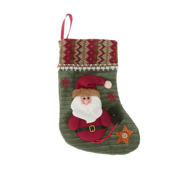 

christmas decorations 1pc cartoon stocking cute candy gift bag packaging hanging sock xmas tree decoration (santa claus pattern)