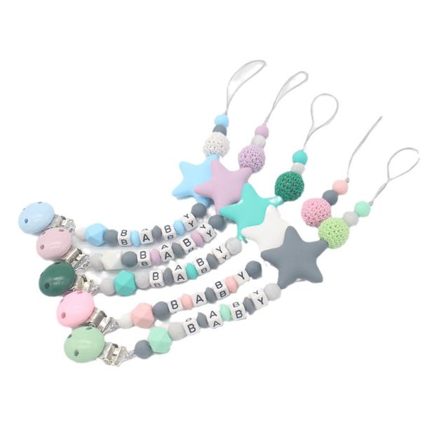 

pacifier holders baby clips weaning teething natural wooden boy feeding gifts soothing nipple chain supplies silicone clamping gum anti-drop