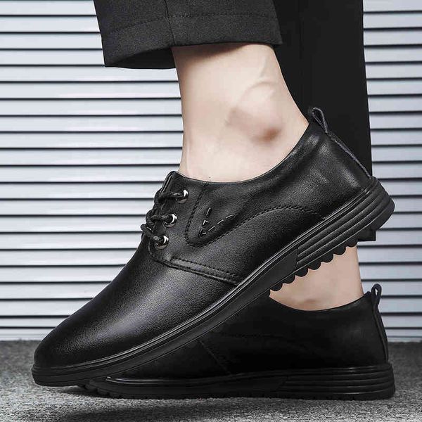 

dress shoes men original casual light big size breathable comfortable sneakers fashion handmade retro leisure klhu, Black