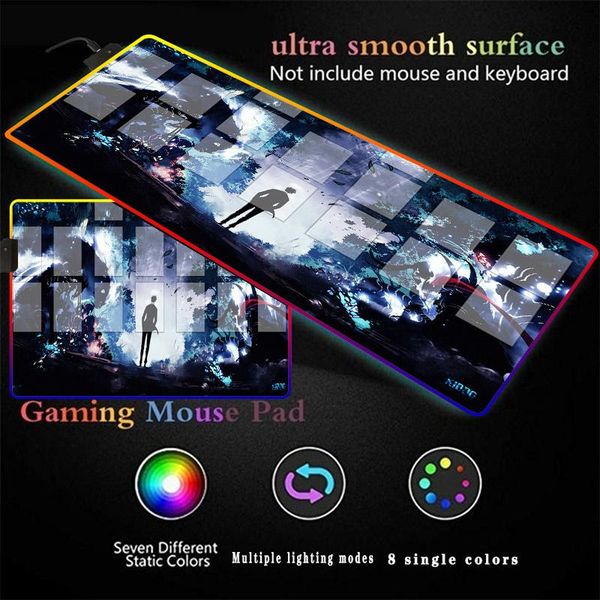 

mouse pads & wrist rests dark landscape led extra large soft gaming pad rgb oversized glowing anime mousepad gamer desk computer keyboard pl