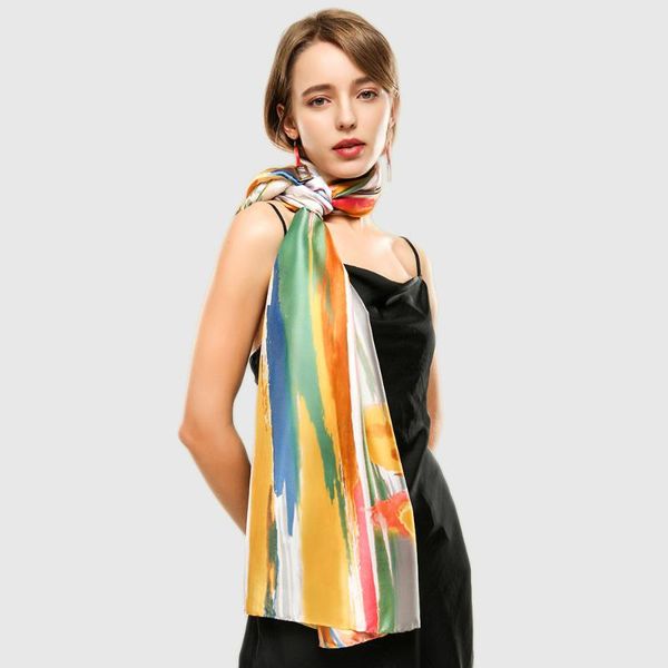 

scarves bright flower design silk scarf large print foulard female soft shawl wrap autumn collection [3397], Blue;gray