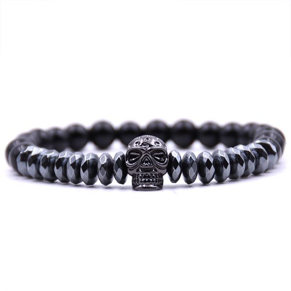 

70% off style zircon bracelet skull copper jewelry, Black