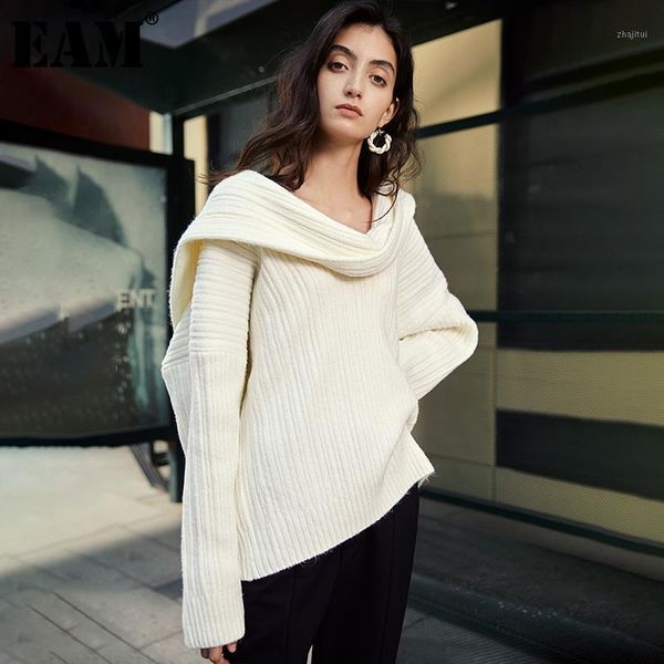 

women's sweaters [] oversized knitting sweater loose fit round neck long sleeve women pullovers fashion tide autumn winter 2022 1dd1883, White;black