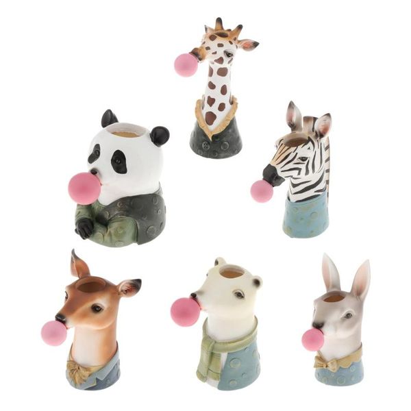 

planters & pots bonsai plant pot tiny decoration gift for home, office garden animal head shaped succulent cute resin dried flowers small