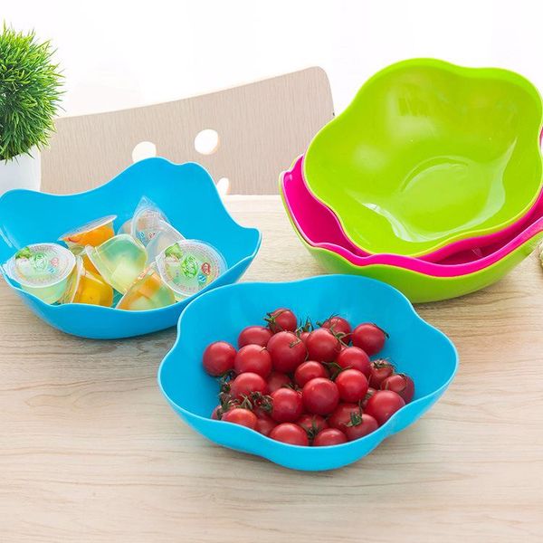 

storage bottles & jars creative modern plum blossom fruit plate household melon seeds plastic snack dish cute candy-colored