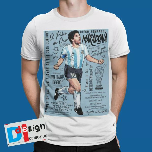 

diego maradona t-shirt football classic greatest 70s 80s 90s retro 10 goat, White;black