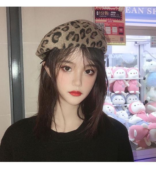 

berets beret hats wonen summer leopard print black coffee grey casual hat outdoor fashionable decoration winter sombreros de mujer, Blue;gray