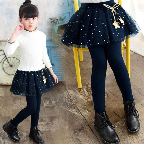 

autumn winter kids girls leggings trousers toddler girl skirt children pants culottes tutu k155, Blue
