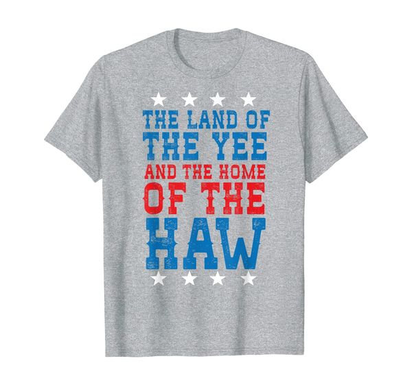 

land of the yee home of the haw july 4th country t-shirt, White;black